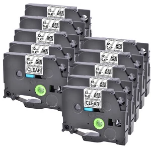 10 Compatible Brother Strong Adhesive Tze TZ-S131 P-Touch Clear Label Tape 0.47" - Imagen 1 de 6