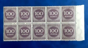 Germany Stamps Deutsches Reich 10x 100 Mark 1923 Block Mi. Nr. 268 (23603) - Picture 1 of 3
