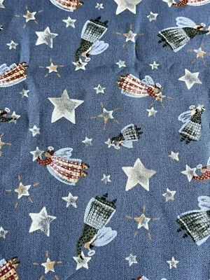 3 Yds Country Playhouse 2001 Carol Endres Folk Art Spectrix Fabric Angel - Image 1 of 4