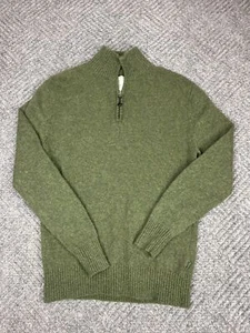 Beretta 1/4 Zip Wool Blend Sweater Adult Medium Green Pullover Made In ITALY - Picture 1 of 13