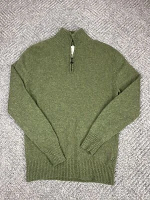 Beretta 1/4 Zip Wool Blend Sweater Adult Medium Green Pullover Made In ITALY - Image 1 of 4