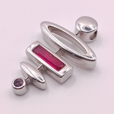 ⭐ Pierre Lang Anhänger Charm Halskette Kette Silber Collier Perle Stein 309 ⭐ - Bild 1 von 3