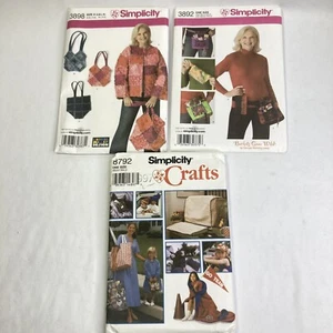 Simplicity Sewing Patterns Lot of 3 Purse Clutch Handbag Tote Bag UNCUT - Picture 1 of 11