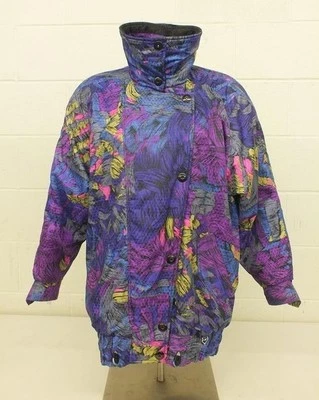 Vintage 1990s Obermeyer 'Renoir' Purple Patterned Ski Jacket Women's Size 6 LOOK - Image 1 of 4
