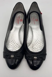 Marc Joseph Shoe Ballet Flats Black Leather Patent Toe Cap Braided Detail US 8 - Picture 1 of 12