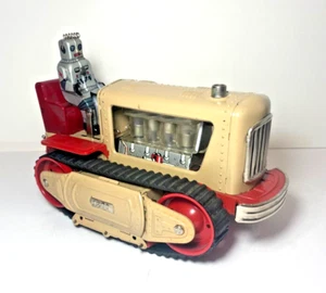 NOMURA TOY JAPAN BATTERY OPERATED #1200 ROBOT TRACTOR w/ VISIBLE LIGHTED PISTONS - Picture 1 of 10