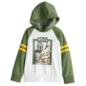 Boys The Mandalorian Raglan Hoodie Size 4 Star Wars New w/Tags - Picture 1 of 4