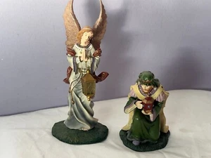 Christmas figurines Hawthorne Village set of 2 Angel of Light & King Melchoir - Picture 1 of 11