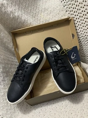 NIB 🌺 Women's OluKai PEHUEA LI 'ILI Leather Sneakers 20433-40V2 BLACK $120 Sz 7 - Image 1 of 4