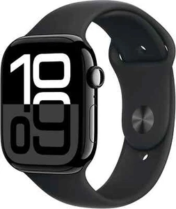 Apple Watch Gen 10 Series 10 46mm Jet Black Aluminum - Black Sport Band - Picture 1 of 2