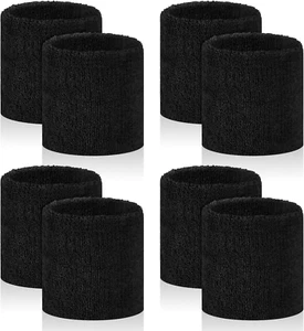 8 Pcs Sports Wrist Sweat Bands for Men & Women, Absorbent Wrist Sweatbands Tenni - Picture 1 of 7