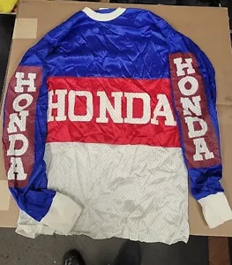 HONDA Motocross Jersey vtg Mesh shirt Dirt Bike Racing 70s 80s sz MD Nylon - Picture 1 of 14