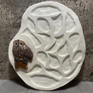 Tavolozza Artisti FATTA A MANO con Gufo Design Artigianale Ceramica Uccellino Regalo Unico - Foto 1 di 7