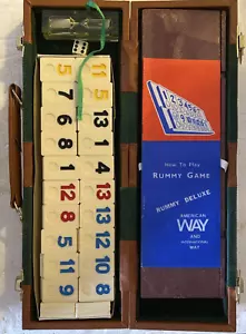 Rummy-O Tile Game Custodia da Trasporto Completa Vintage Con Clessidra Lucite - Foto 1 di 18