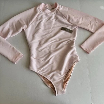 J. Traje de baño Crew Active acanalado manga larga de una pieza en flor pálida talla 8 nuevo con etiquetas Foto 1 de 4