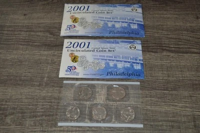 2001 US Mint Philadelphia Coins Uncirculated (OGP) 5 Coins Quarters Only ! - Image 1 of 3