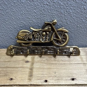 Oldtimer Messing Motorrad Wandbehang Schlüsselhalter 6,25”x2,75” - Bild 1 von 5