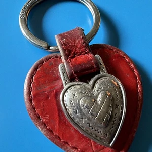 Brighton Heart On Red Leather Fob Keychain - Picture 1 of 5