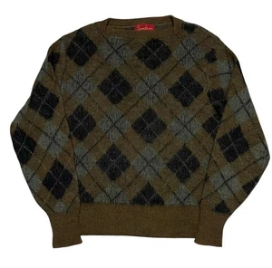 Suéter vintage años 60 Jantzen lana mohair Argyle marrón negro para hombre L - Imagen 1 de 7