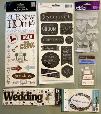 ¡Lote de pegatinas de álbum de recortes de amor de boda! Jolee’s Boutique, MAMBI, Cloud 9, etc. Foto 1 de 3