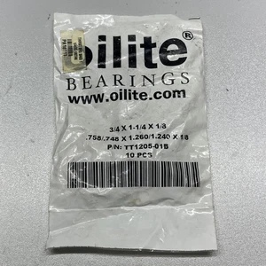 LOT OF 10 pcs - OILITE TT1205-01B - SINTERED BRONZE THRUST 3/4 x 1-1/4 x 1/8 - Picture 1 of 3