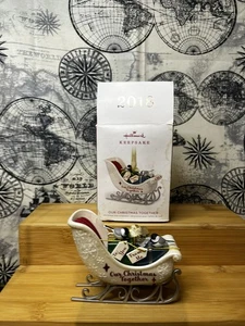 2018 Hallmark OUR CHRISTMAS TOGETHER Ornament Elegant Christmas SLEIGH - Picture 1 of 10