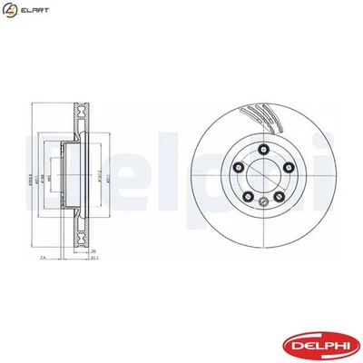 2x BRAKE DISC BG9101C FOR VW TOUAREG/VAN/SUV PORSCHE CGEA/CGFA/CJTA 3.0L 6cyl - Image 1 of 4