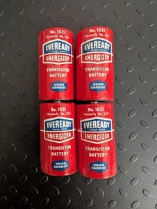 4 Vintage Eveready C Cell Batterien Red Energizer Transistor Vintage 1035 Union Carbide - Bild 1 von 4