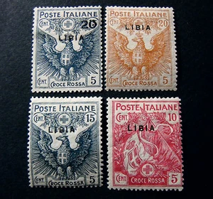 ITALIEN ITALY1916 Kolonien LIBYEN " Rotes Kreuz " 4 V. Komplettset MH ss.13/16 - Bild 1 von 1