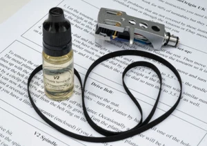 Silver Headshell, Stylus, Belt, Oil Kit for KENWOOD KD1500, KD3033, KD3055, 23 - Picture 1 of 7