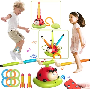Salto musical 3 en 1, juguetes de juego de anillo de lanzamiento, lanzacohetes de lanzamiento de pisar fuerte para Ki - Imagen 1 de 12