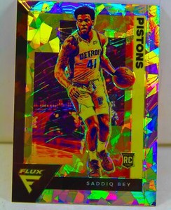 Saddiq Bey RC 2020-21 Flux Fanatics Silver Cracked Ice Prizm Rookie Card #212