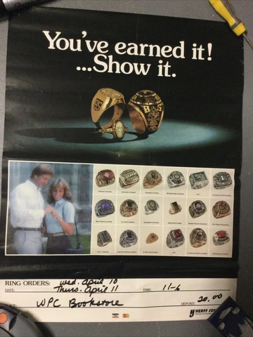 1985 Herff Jones Class & CHAMPIONSHIP RING Poster UNC Michael Jordan Clemson UGA Cover