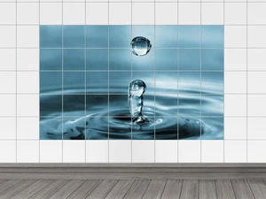 Fliesenaufkleber Bad Küche Sticker Fliesenbild Wassertropfen Metalloptik - Bild 1 von 2