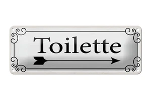 Blechschild Hinweis 27x10 cm Toilette Pfeil rechts Deko Schild - Bild 1 von 5