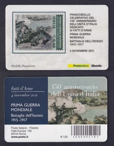 Tessera Filatelica Prima Guerra Mondiale "Battagglia dell'Isonzo 1915-1917" 2011 - Imagen 1 de 1