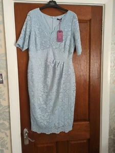 Baby Blue Twiggy By Marks & Spencer Lace Dress. New. Size 14 - Picture 1 of 13