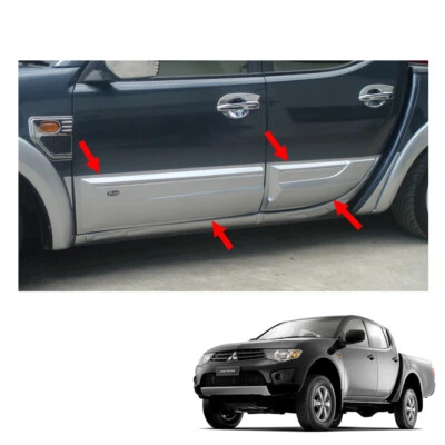 06 09 - 14 Body Cladding Trim Guard Silver For Mitsubishi L200 Triton 4 Dr UTE - Image 1 of 3
