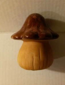 4" Tall Drip Glazed Ceramic Mushroom Figurine - Picture 1 of 12