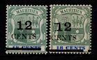 Mauritius 1902 12C On 16C, Sg 156, Clear Doubling & Normal, Fine Mint