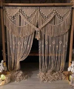 Tapiz colgante de pared extra grande Bohol decoración de pared tapiz de macramé tejido - Imagen 1 de 8