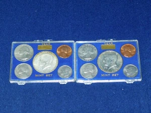 JUEGO DE 2 JUEGOS DE 1965 Y 1966 COMO NUEVOS con MONEDA DE MEDIO DÓLAR 40% PLATA - Imagen 1 de 9