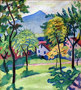 Auguste Macke - Jardin Paysage Vintage Beaux-Arts Imprimé - Bild 1 von 1
