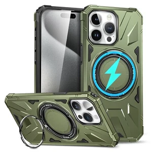 For iPhone 15 Pro Max 14 13 12 11 Shockproof Magnetic Magsafe Stand Phone Case - Picture 1 of 16