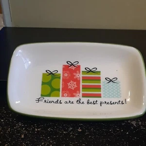 Oak Patch Gifts Friends are the Best Presents Holiday Dish 6.75" x 4" - Picture 1 of 8