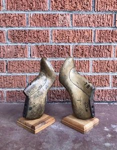 Nice! Antique Western St. Louis Wood Shoe Mold/Form Bookends - Picture 1 of 8