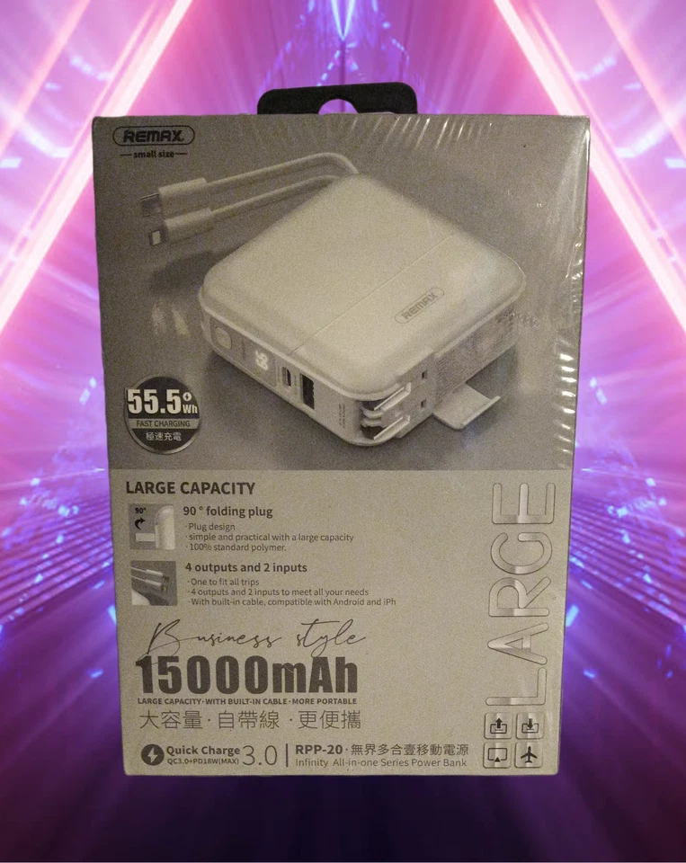 Cargador portátil Remax 15.000 mAh Power Bank (estilo empresarial) Foto 1 de 1