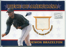 2003 (DEVIL RAYS) Bazooka Piece of Americana Relics #DB Dewon Brazelton Jersey