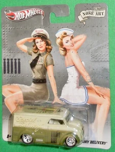 Hot Wheels Military Nose Art Series 2011 furgoneta de reparto de lácteos con jinetes reales, sin usar, en paquete - Imagen 1 de 6