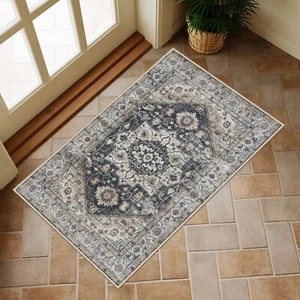 Washable Indoor Door Mat Non Slip Retro Entryway Rug 24" x 36" Doormat Low-Pi... - Picture 1 of 7